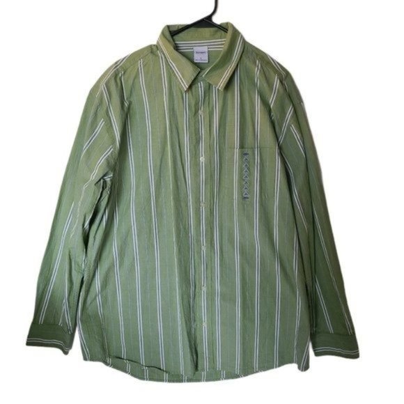 Old Navy Green Striped Shirt Long Sleeve L NWT‎ - Picture 2 of 14